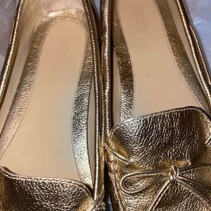 MICHAEL KORS Womens Loafers Flat Shoes Gold MK  Genuine Leather US Size 10M